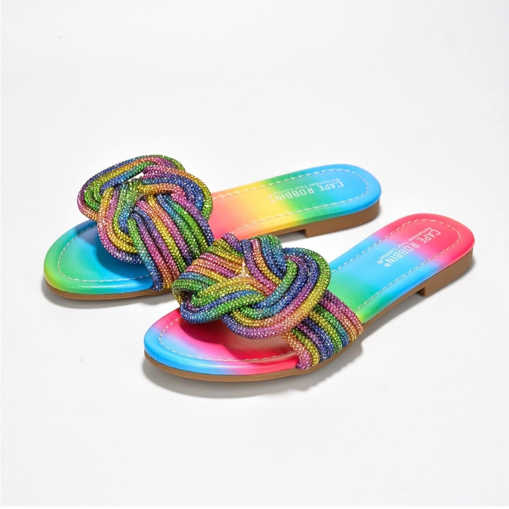 Rainbow Rhinestone Sandals